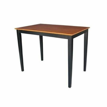 FINE-LINE Solid Wood Top Table - Shaker Legs, Black & Cherry FI3007949